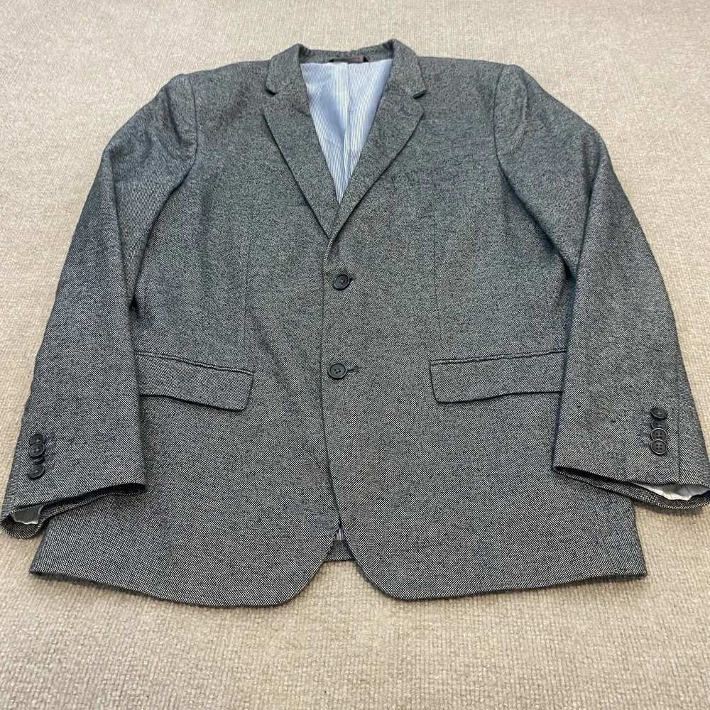 Banana‎ Republic Blazer Mens 44 Gray Check Tailored Slim Fit Sport Coat Jacket